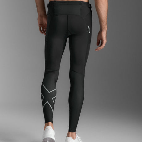 2XU Men Aero Mesh Compression Tights - Black / Silver Reflective