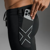 2XU Men Aero Mesh Compression Shorts - Black / Silver Reflective