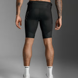 2XU Men Aero Mesh Compression Shorts - Black / Silver Reflective