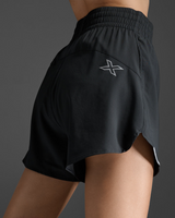 2XU Women Aero Hi-Rise 4 Inch Shorts - Black / Silver Reflective