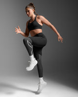 2XU Women Light Speed High Impact Sports Bra - Black / Silver Reflective