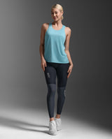 2XU Women Light Speed Tech Singlet - Retro Blue / Retro Blue Reflective