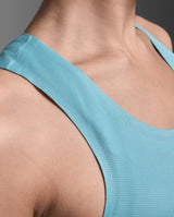 2XU Women Light Speed Tech Singlet - Retro Blue / Retro Blue Reflective
