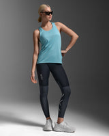 2XU Women Light Speed Tech Singlet - Retro Blue / Retro Blue Reflective