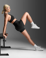 2XU Women Fluid Hi-Rise 5 Inch Shorts - Black / Black