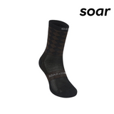 SOAR Running Unisex Diamond Crew Sock - Black / Brown