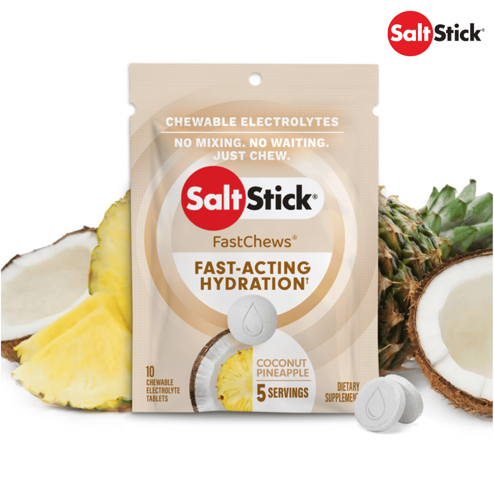 (4 packs ) SaltStick Fastchews Coconut Pineapple 10ct Packet - Expiry Date: Apr 2027