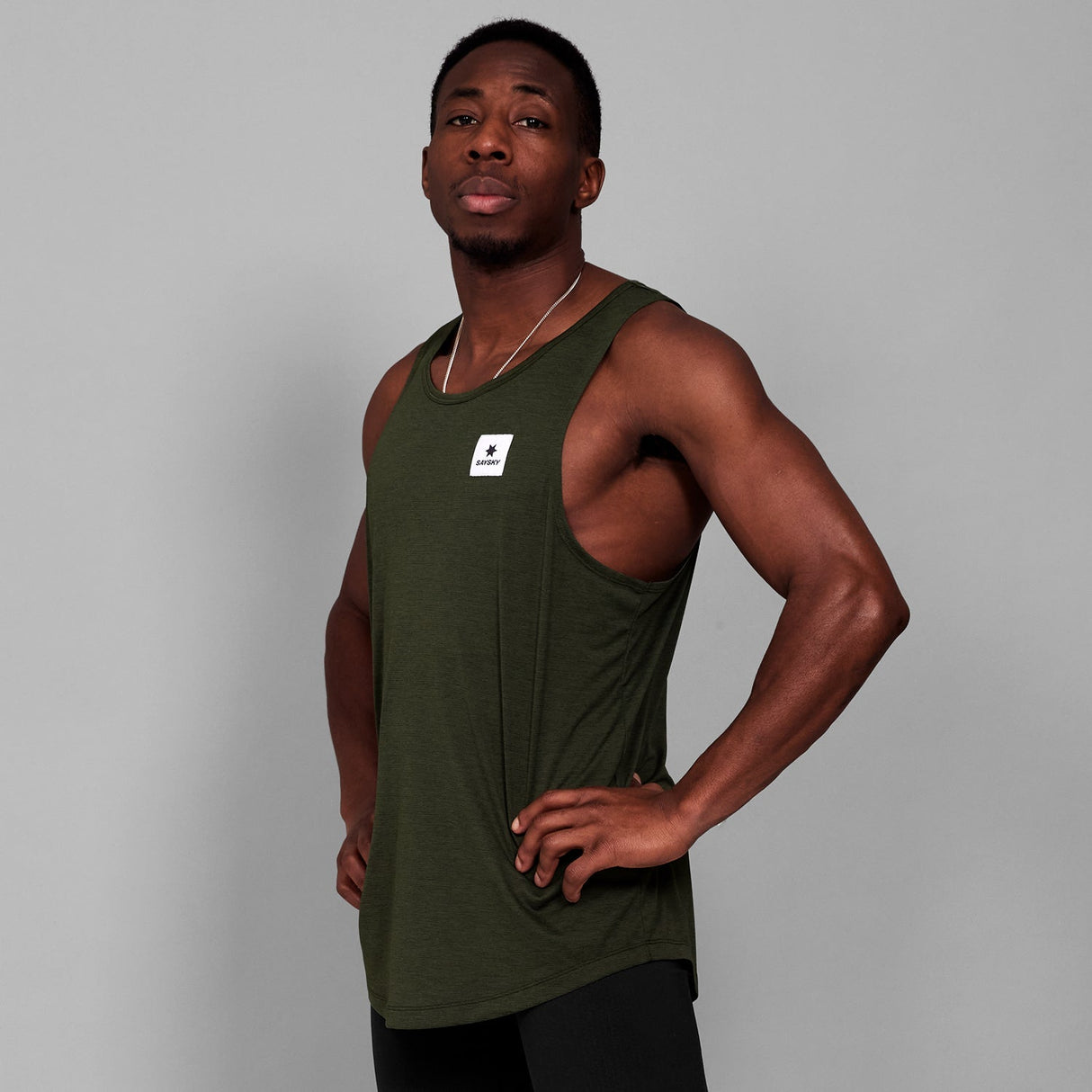 SAYSKY Men Clean Combat Pro Singlet - Green