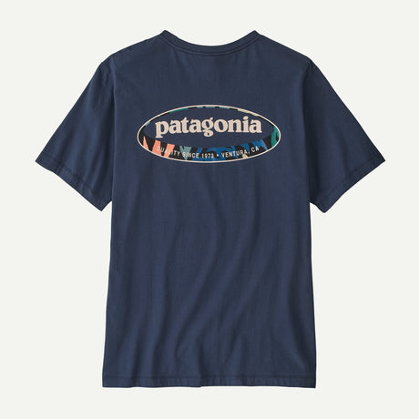 Patagonia Men '95 Oval Logo T-Shirt - New Navy: Kaleido