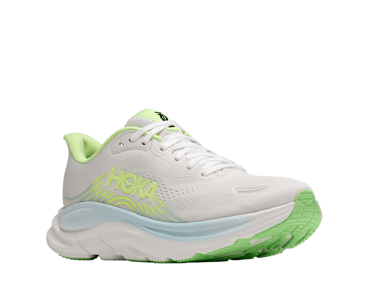 HOKA Women Clifton 11 Wide - Frost / Neon Yuzu