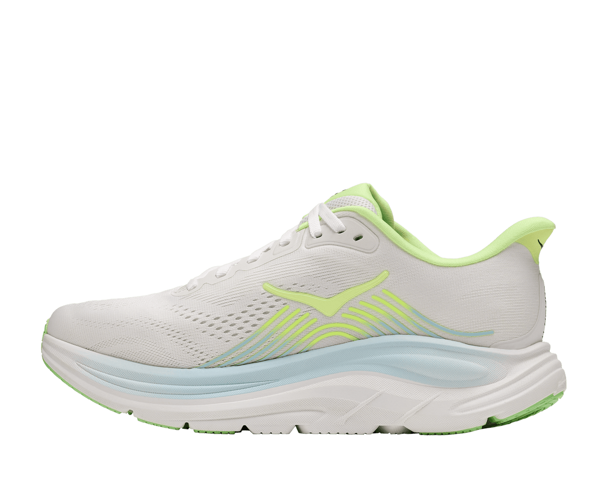HOKA Women Clifton 11 Wide - Frost / Neon Yuzu