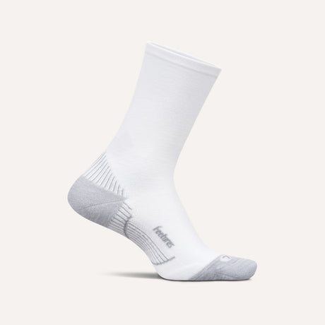 Feetures Plantar Fasciitis Relief Light Cushion Mini Crew - White