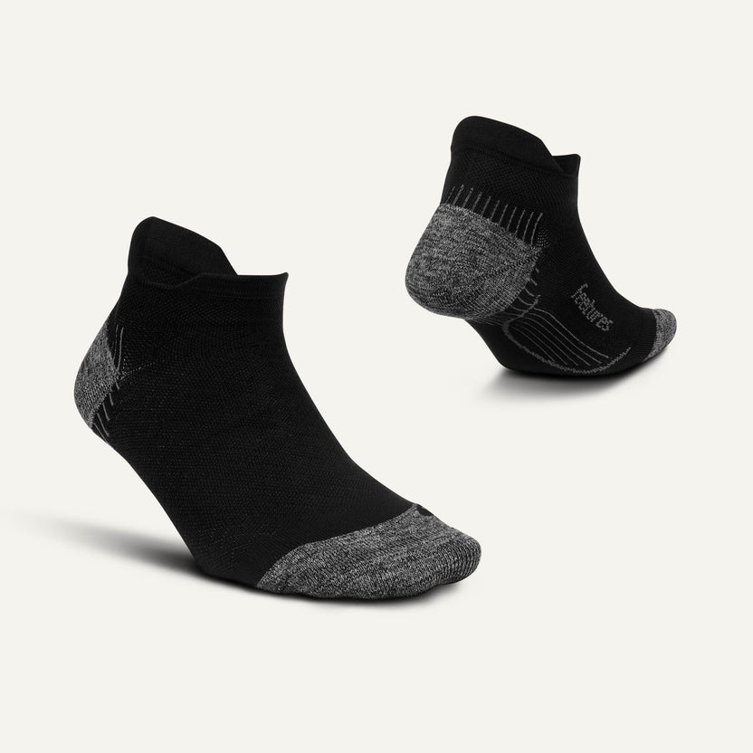 Feetures Plantar Fasciitis Relief Light Cushion No Show Tab - Black
