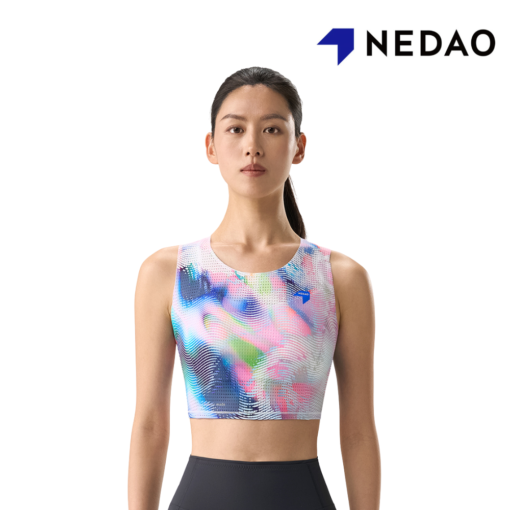 NEDAO Women Qiflow Running Crop Top - Light Stream Pink
