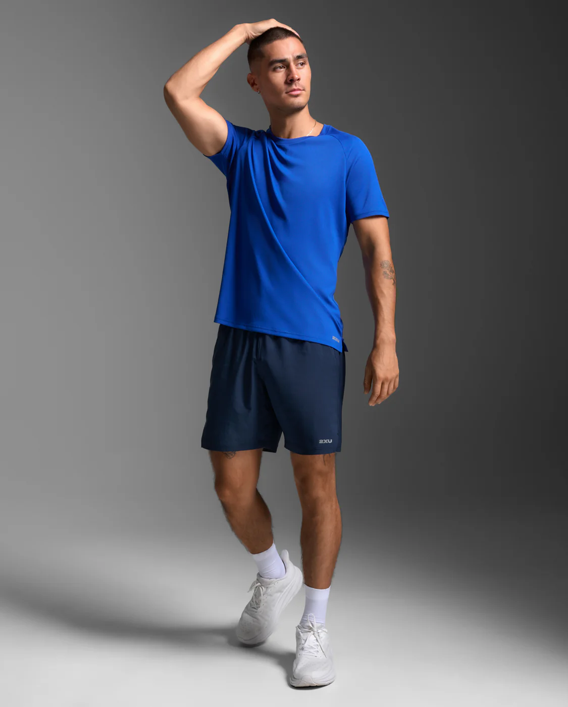 2XU Men Aero Mesh Tee - Surf / Silver Reflective