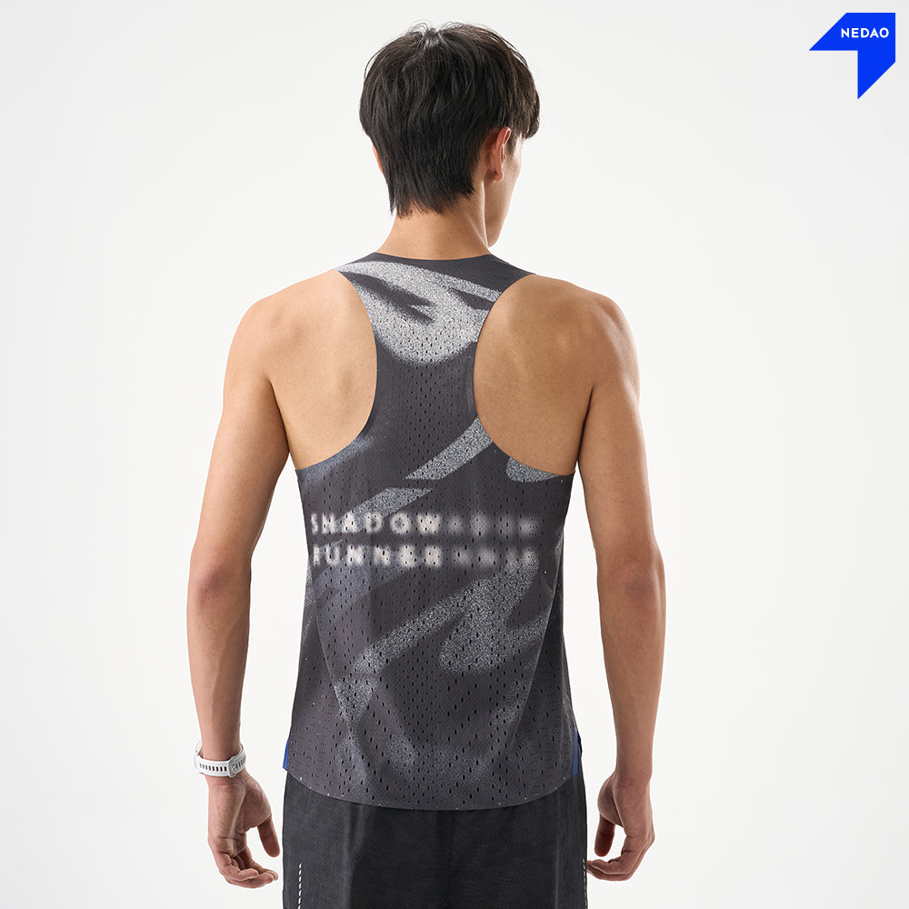 NEDAO Men Qiflow Racing Singlet Vortex - Forge Black