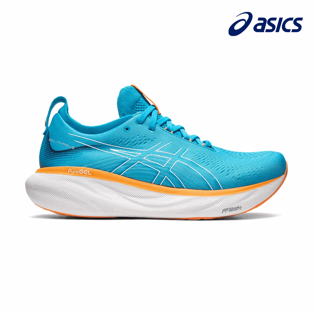 ASICS Men Gel Nimbus 25 2E Island Blue Sun Peach Running Lab Malaysia