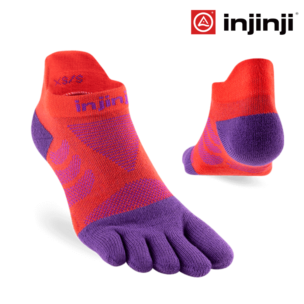 Injinji Women's Ultra Run Midweight No-Show Coolmax - Razzmatazz