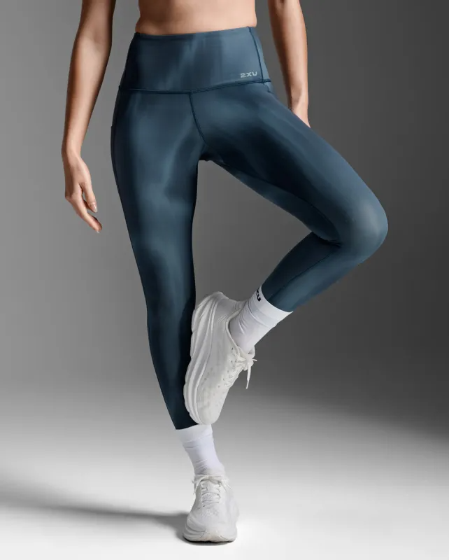 2XU Women Form Lineup Hi-Rise Comp Tight - Dark Sage Glass Grad / Dark Sage