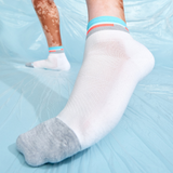 Feetures Active Elite Light Cushion Quarter - Aquatic White