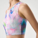 NEDAO Women Qiflow Running Crop Top - Light Stream Pink