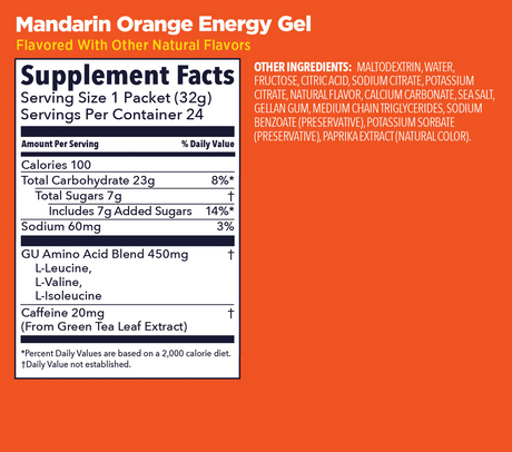 (6 Packs) GU Energy Gel Mandarin Orange - Expiry Date: Nov 2026