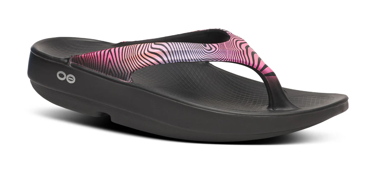 OOFOS Women OOlala Limited - Black Disco Zebra