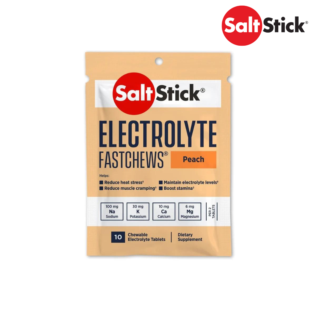 (5 Packs) SaltStick FastChews Perfectly Peach 10ct Packet - Expiry Date: Jun 2025