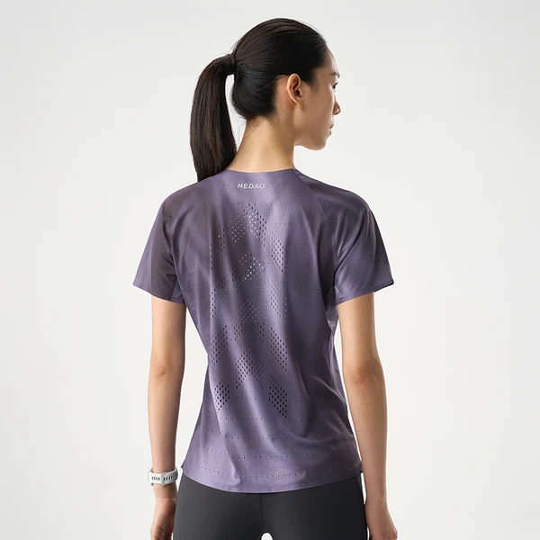 NEDAO Women Qiflow Running T-Shirt Vortex - Aurora Indigo