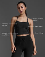 2XU Women Flex Crop Tank - Black / Black