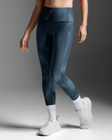 2XU Women Form Lineup Hi-Rise Comp Tight - Dark Sage Glass Grad / Dark Sage