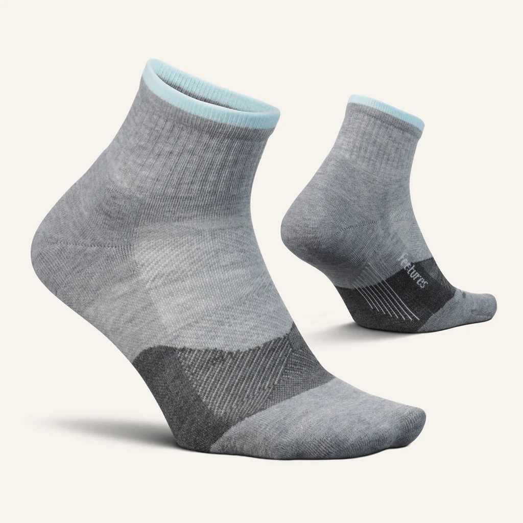 Feetures Trail Max Cushion Quarter - Light Gray