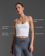2XU Women Flex Crop Tank - White / White
