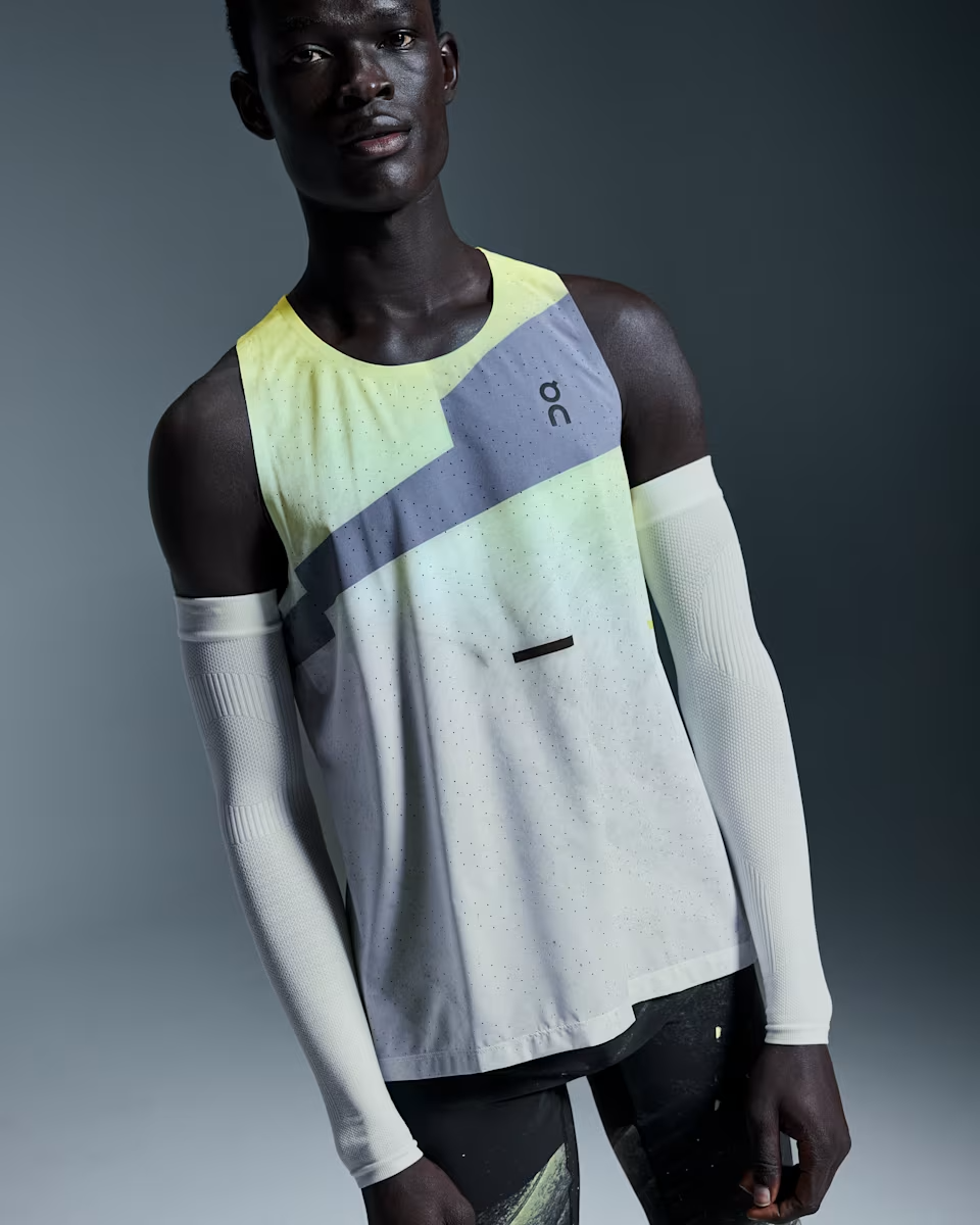 On Men Race Singlet - Limelight / Glacier