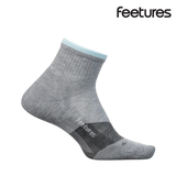 Feetures Trail Max Cushion Quarter - Light Gray
