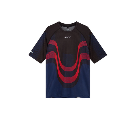 SOAR Women Race Tee - Black Red Navy