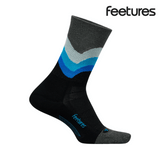 Feetures Active Elite Light Cushion Mini Crew - Black Swell