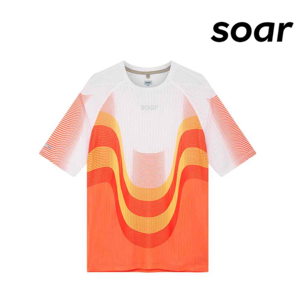 SOAR Women Race Tee - Orange Red White