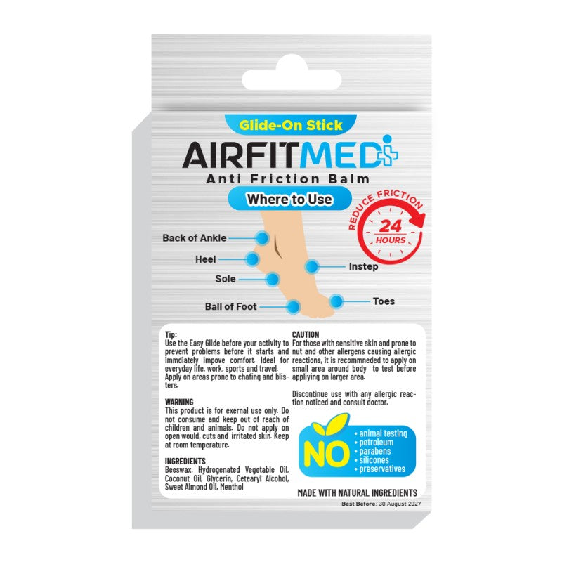 AirFit Medi - Easy Glide-On Stick-Foot ( Blister Cooling Menthol Infused )