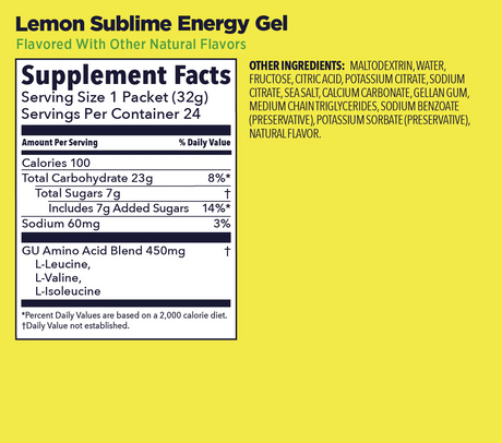 (6 Packs) GU Energy Gel Lemon Sublime - Expiry Date: Nov 2026