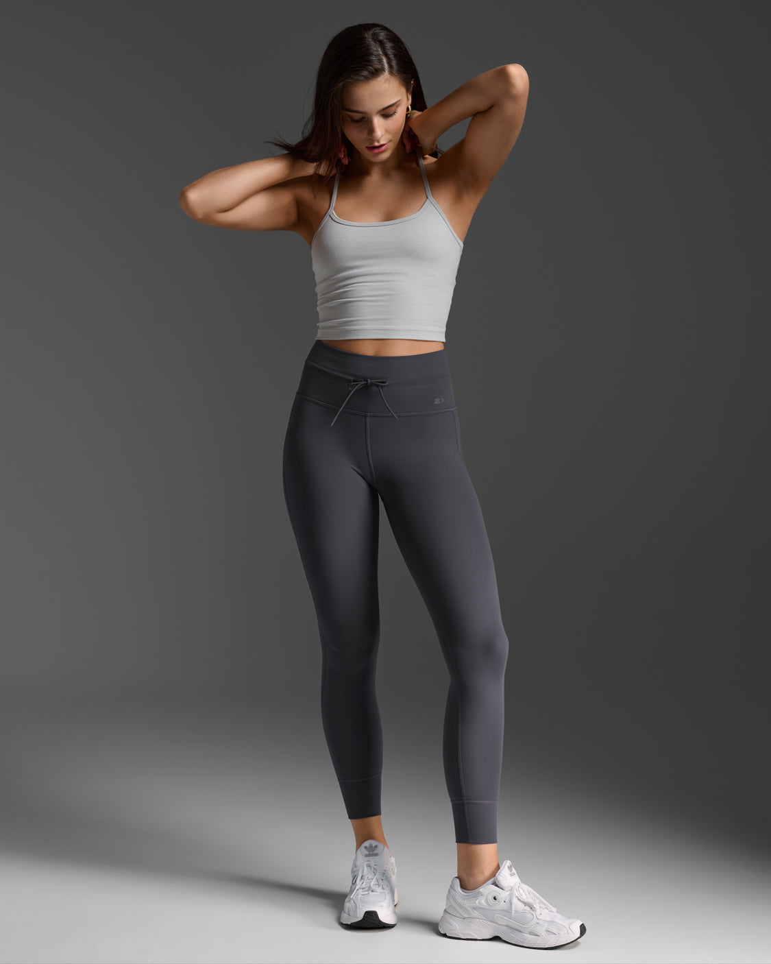 2XU Women Flex Crop Tank - Harbor Mist / Harbor Mist