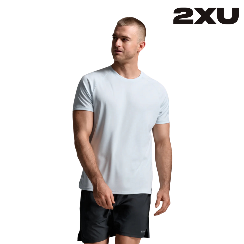 2XU Men Aero Mesh Tee - Moonstone / Black Reflective