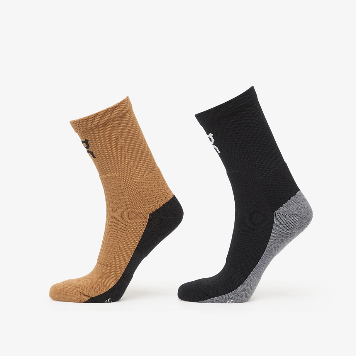 On Unisex Trail Sock High 2 Pack - Black / Sphinx