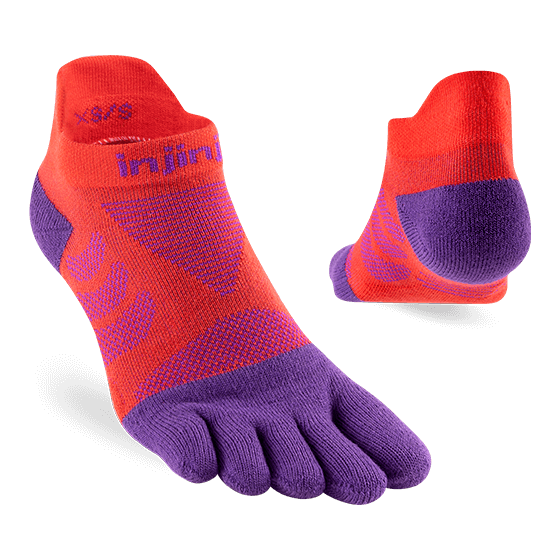 Injinji Women's Ultra Run Midweight No-Show Coolmax - Razzmatazz