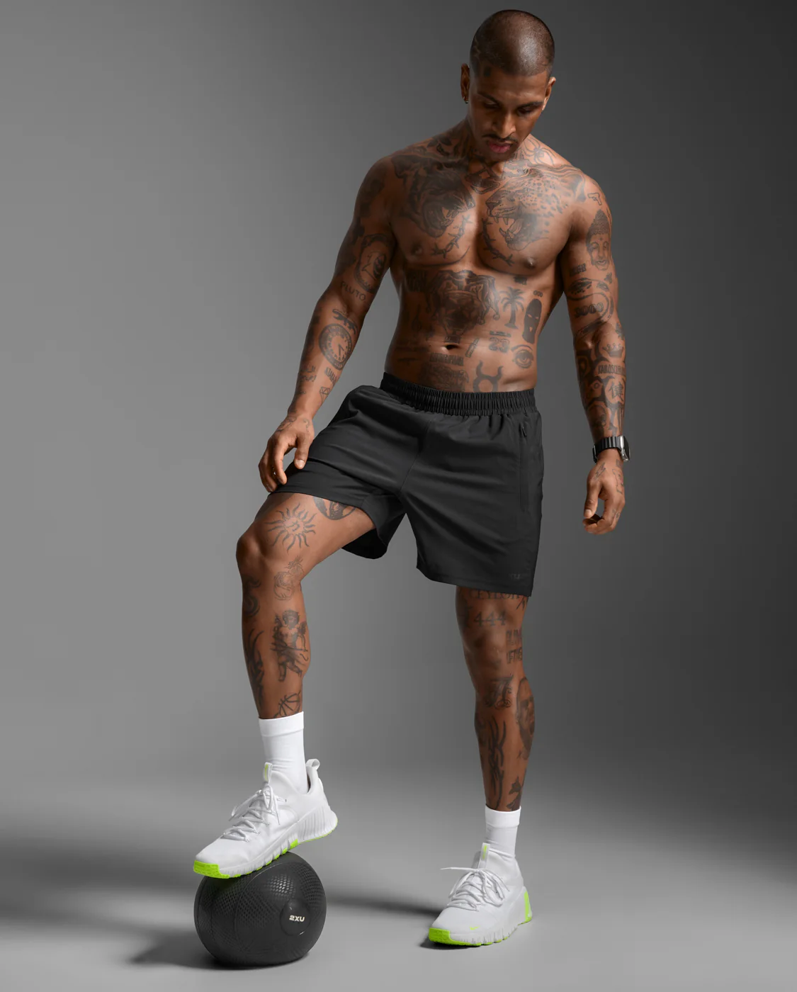 2XU Men Motion 5 Inch Shorts - Black / Black