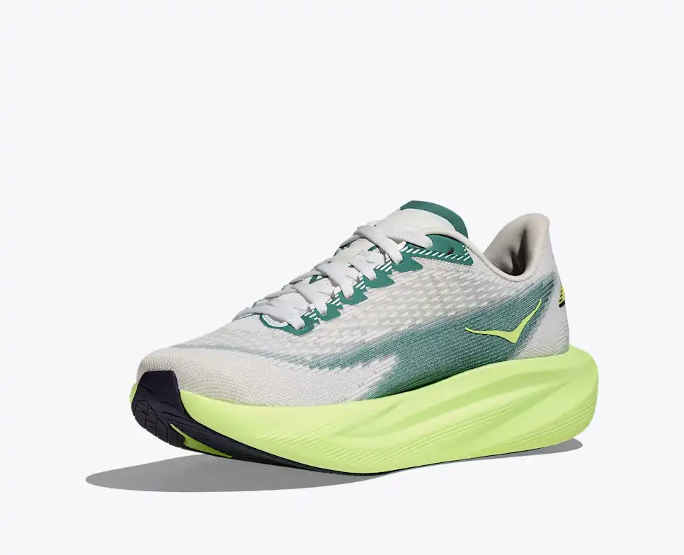 HOKA Men Mach 7 Wide - Frost / Neon Yuzu