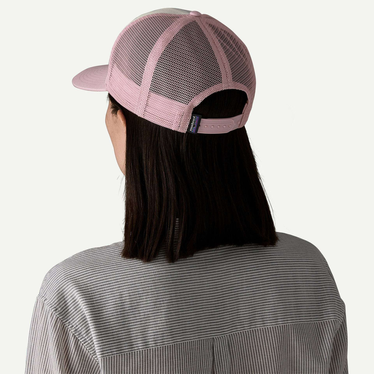Patagonia P-6 Logo Trucker Hat - White with Quiet Violet
