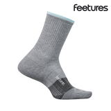 Feetures Trail Max Cushion Mini Crew - Light Gray